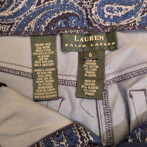 Ralph Lauren blue paisley pants - size 6 - Picture 6 of 6